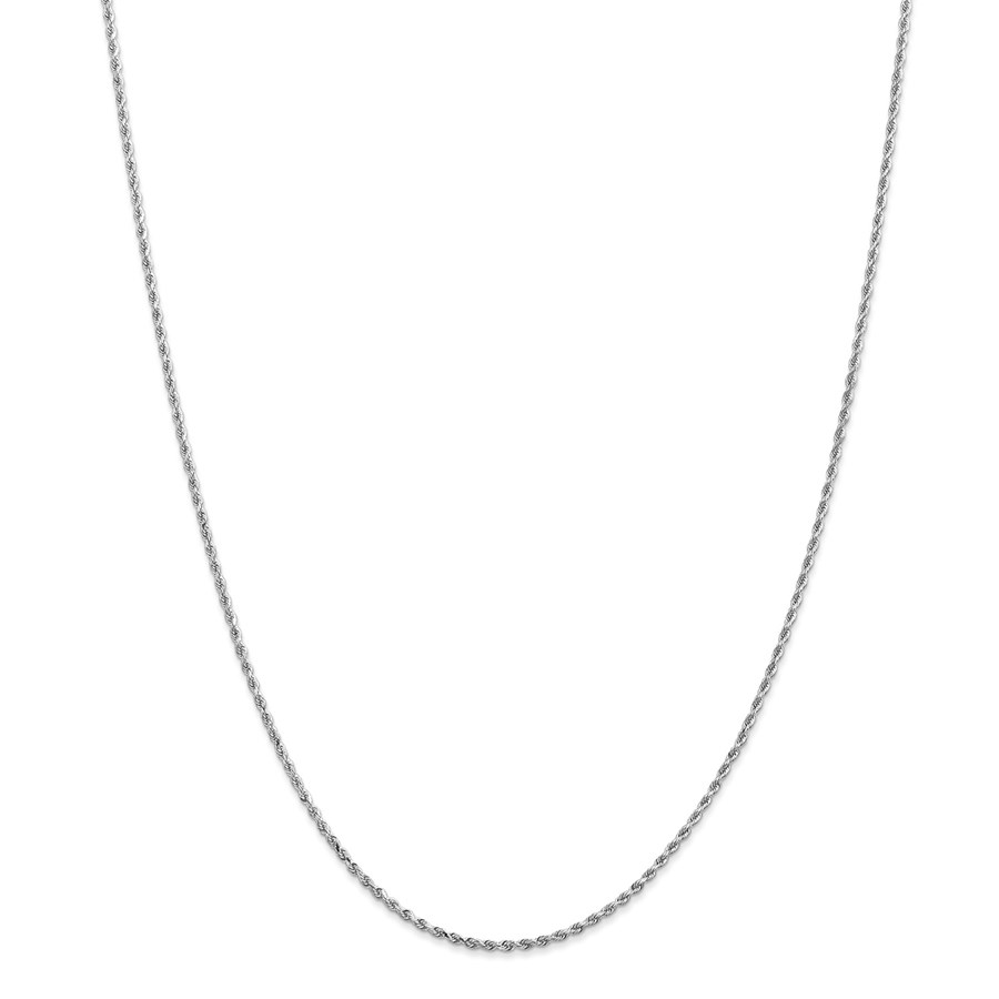 14k White Gold 1.5 mm Diamond Cut Rope Chain - 26 in.