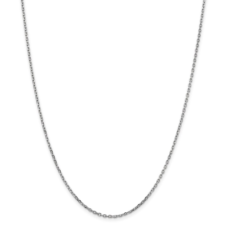 14k White Gold 1.8 mm Diamond-cut Cable Chain Necklace - 20 in.