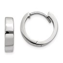 14k White Gold 13 mm Hinged Hoop Earrings