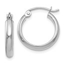 14k White Gold 15 mm Polished Hoop Earring