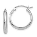 14k White Gold 18 mm Polished Hoop Earring