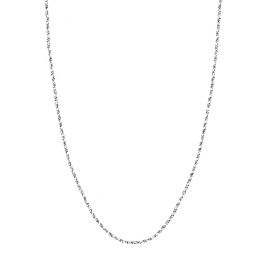 14K White Gold 2.15 mm Rope Chain w/ Lobster Clasp - 30 in.