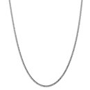 14k White Gold 2.5 mm Semi-Solid Curb Link Chain Necklace - 20 in