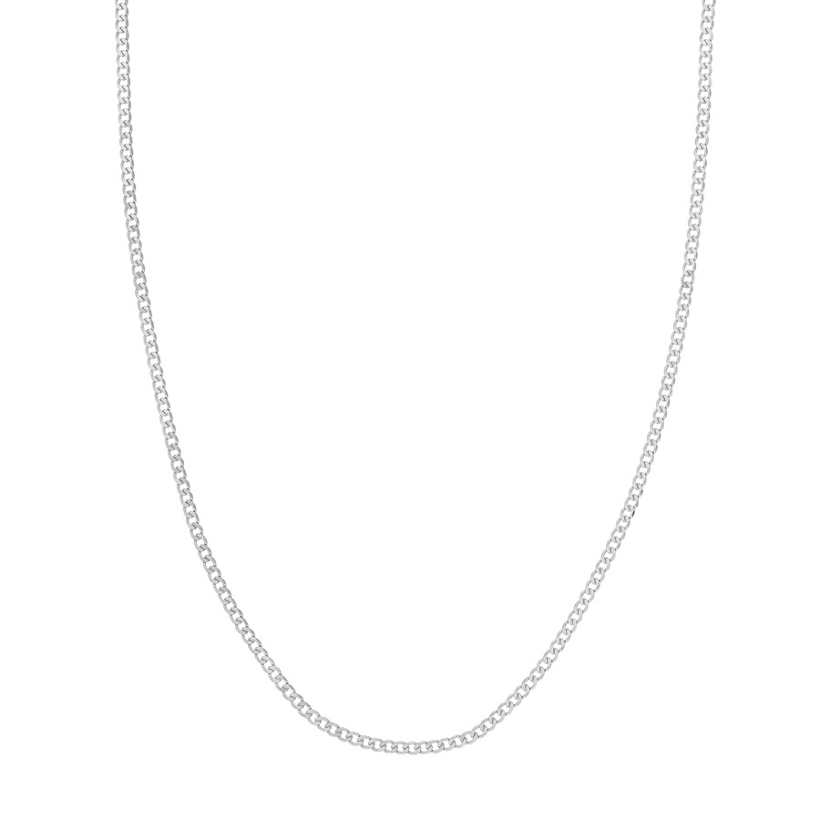 14K White Gold 2.7 mm Curb Chain w/ Lobster Clasp - 18 in.