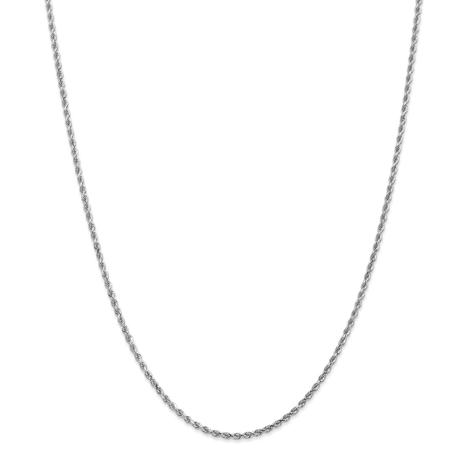 14k White Gold 2 mm Diamond-cut Rope Chain Necklace - 18 in.