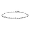 14k White Gold .246ct Diamond String Bangle Bracelet - 7 in.