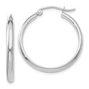 14k White Gold 25 mm Polished Hoop Earring