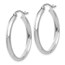 14k White Gold 25 mm Polished Hoop Earring