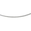 14K White Gold 2mm Round Omega Necklace - 16 in.