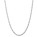 14k White Gold 3.0 mm Flat Figaro Chain - 26 in.