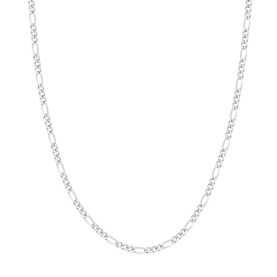 14K White Gold 3.2 mm Figaro Chain w/ Lobster Clasp - 22 in.