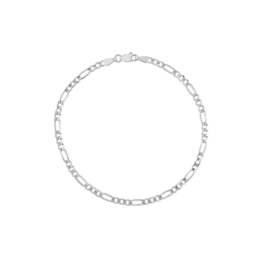 14K White Gold 3.2 mm Figaro Chain w/ Lobster Clasp - 8 in.