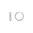 14K White Gold 3.5 x 13 mm Ribbed Polished Hoops