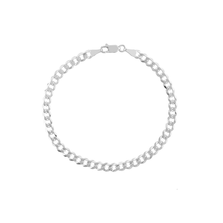 14K White Gold 3.7 mm Cuban Chain w/ Lobster Clasp - 8 in.