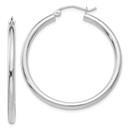 14k White Gold 35 mm Hoop Earrings