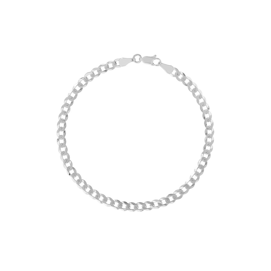 14K White Gold 4.4 mm Cuban Chain w/ Lobster Clasp - 8 in.