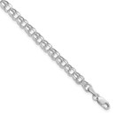 14K White Gold 4.5mm Hollow Double Link Charm Bracelet - 8 mm