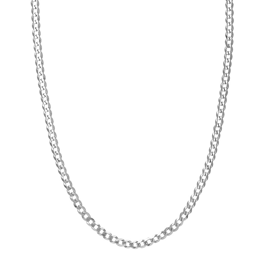 14K White Gold 4.95 mm Cuban Chain w/ Lobster Clasp - 24 in.