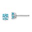 14k White Gold 4 mm Princess Cut Blue Topaz Earrings