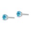 14k White Gold 4 mm Princess Cut Blue Topaz Earrings