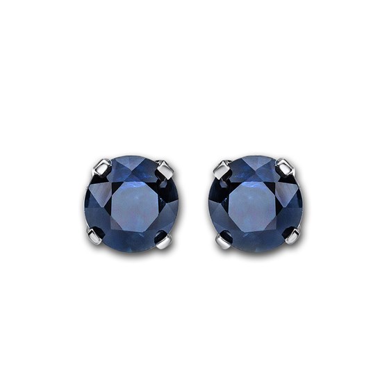 Buy 14k White Gold 4 mm Sapphire Stud Earrings | APMEX