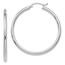 14k White Gold 40 mm Round Hoop Earrings