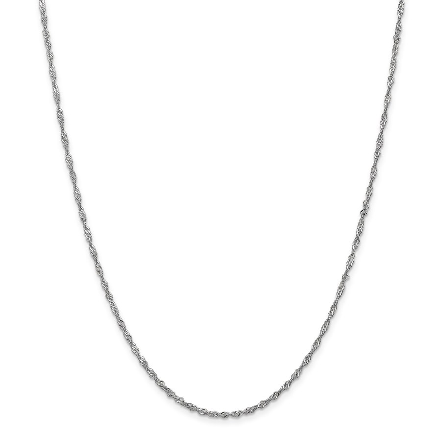 14k White Gold .5 mm Cable Rope Chain Necklace - 18 in.