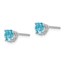 14k White Gold 5 mm Heart Blue Topaz Earrings