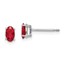 14k White Gold 5 mm Ruby Earrings