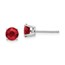 14k White Gold 5 mm Ruby Stud Earrings