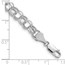 14K White Gold 6.5mm Hollow Double Link Charm Bracelet - 7 mm