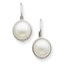 14k White Gold 6-7 mm Cultured Button Pearl Leverback Earrings