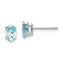 14k White Gold 6 mm Aquamarine Post Studs Earrings