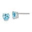 14k White Gold 6 mm Heart Blue Topaz Earrings