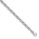 14K White Gold 6 mm Polished Fancy Link Bracelet - 7.5 in.