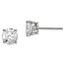 14k White Gold 6 mm Zirconia Earrings