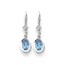 14k White Gold 7x5 mm Oval Blue Topaz Leverback Earrings