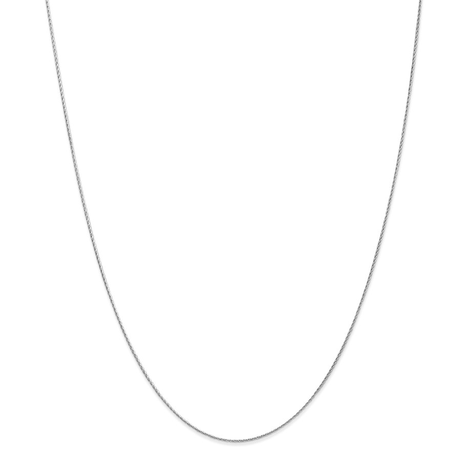 14k White Gold .8 mm Baby Parisian Wheat Chain Necklace - 18 in.