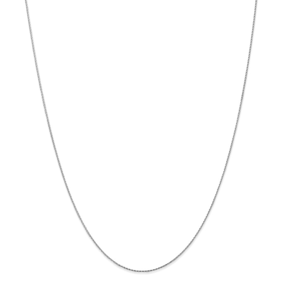 14k White Gold .8 mm Round Wheat Chain Necklace - 16 in.