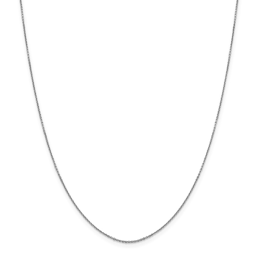 14k White Gold .90 mm Diamond-cut Cable Chain Necklace - 20 in.