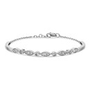 14k White Gold .98 ct Diamond Shapes Bangle Bracelet - 7 in.