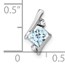 14K White Gold Aquamarine and Diamond Chain Slide - 10 mm