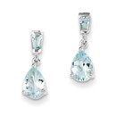 14k White Gold Aquamarine Dangle Earrings