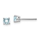 14k White Gold Aquamarine Post Earrings