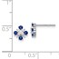 14k White Gold Blue Sapphire and Diamond Post Earrings - 7 mm