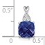 14K White Gold Created Sapphire and Diamond Pendant - 13.5 mm