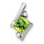 14K White Gold Cushion Peridot and Diamond Chain Slide - 10 mm