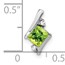 14K White Gold Cushion Peridot and Diamond Chain Slide - 10 mm