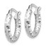 14k White Gold D/C Hoop Earrings - 3x10 mm