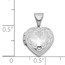 14k White Gold Decorated Heart Locket Pendant - 19 mm